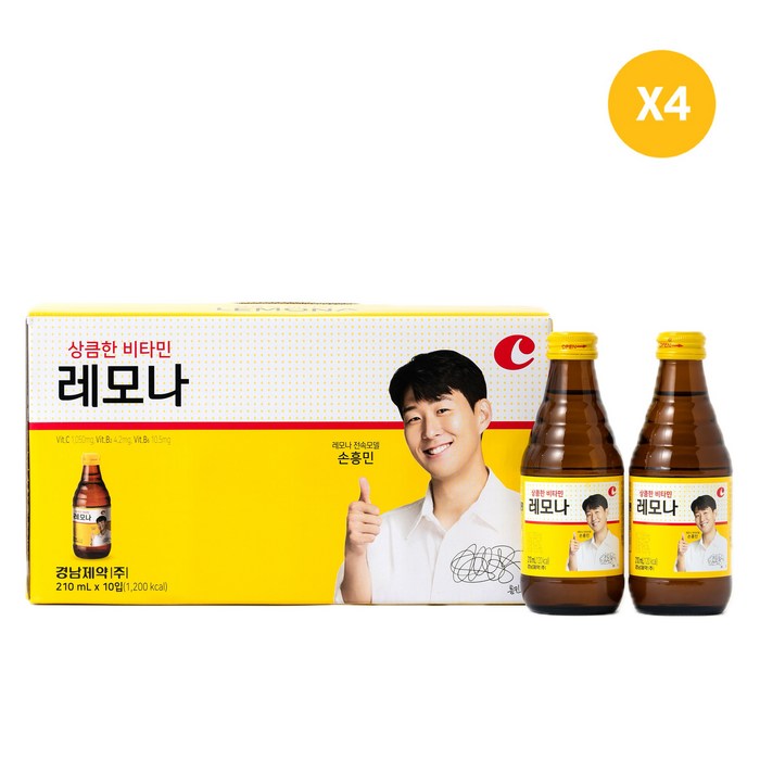 [비타민C 함량두배] 레모나 드링크 210ml x 10개입 x 4세트 40개입 선물용 비타민 음료, 40개 대표 이미지 - 음료수 도매 추천