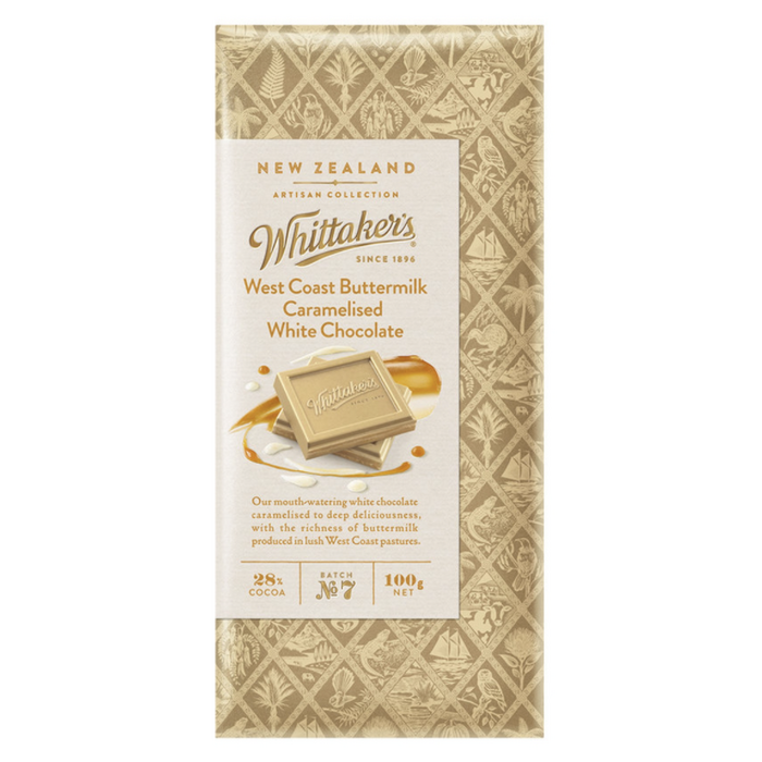 Whittaker's 휘테커스 웨스트 코스트 버터 밀크 블록 100g 1개, 휘테커스 웨스트 코스트 버터 밀크 블록 100g, 1개 대표 이미지 - 휘태커스 초콜릿 추천