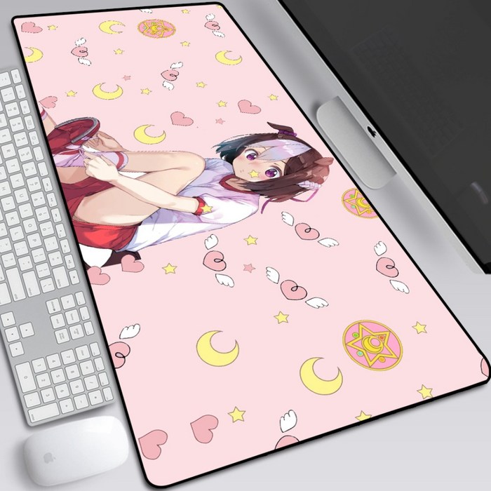 우마무스메 대형 마우스 장패드 긴 빅사이즈 키보드 책상 데스크 패드, 300x800mm + 2mm개, BI 대표 이미지 - 우마무스메 장패드 추천