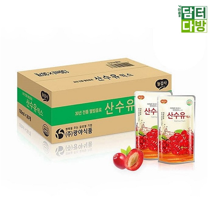 광야식품 산수유 파우치 130ml 1BOX(30개입), 1box 대표 이미지 - 산수유 추천