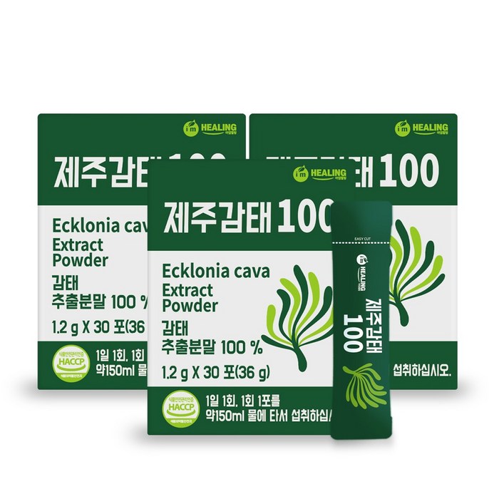 아임힐링 제주감태100 추출분말 30포 x3박스, 3개, 36g 대표 이미지 - 감태 추천