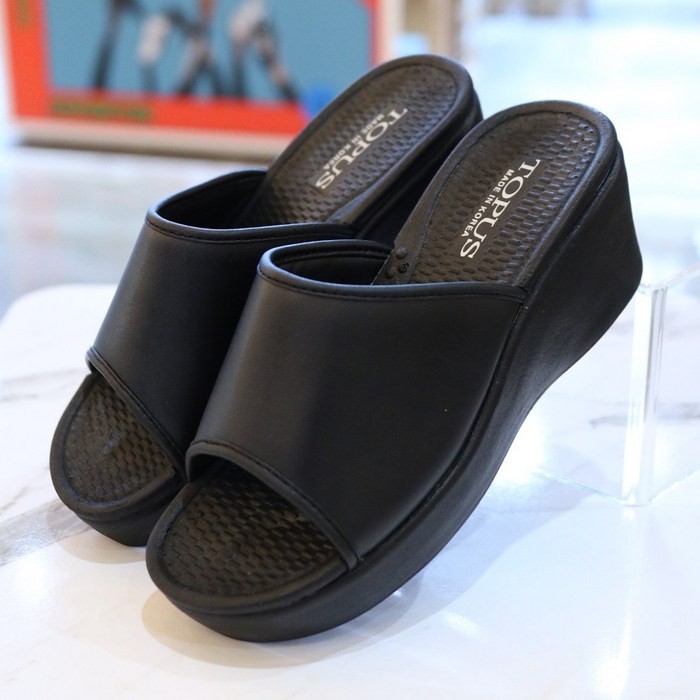 [토퍼스] DIKE 통굽 편안한 소프트 슬리퍼 (PU 7CM) 대표 이미지 - 회사 신발 추천