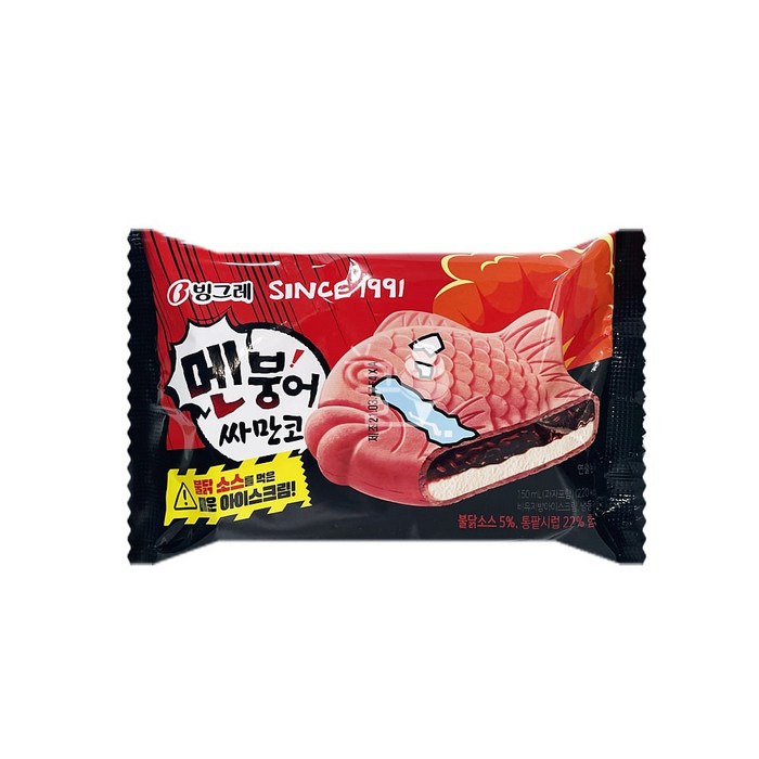 빙그레 멘붕어싸만코 30개입 불닭 볶음면 맛 매운 간식용 옛날아이스크림, 쿠팡 1 대표 이미지 - 빵 아이스크림 추천