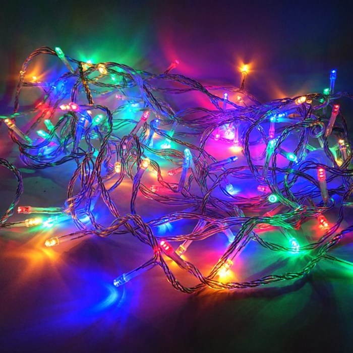 선세이브 LED 은하수 100구 투명선+정류기 세트 (크리스마스 트리전구), RGB(4색) 대표 이미지 - RGB 줄조명 추천