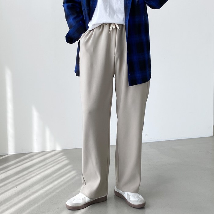 빠델 남자 밴딩 트레이닝 스판 딥치즈 와이드팬츠 대표 이미지 - 치노팬츠 추천