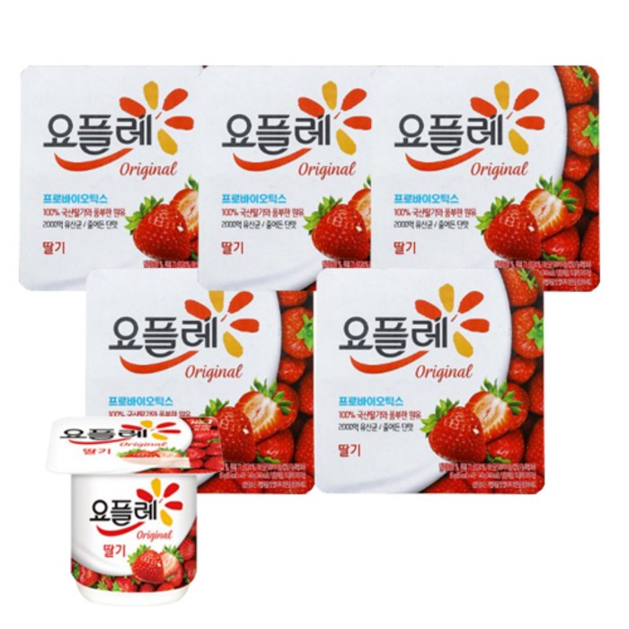 빙그레 요플레 오리지널 딸기 85g, 20개 대표 이미지 - 딸기 요거트 추천