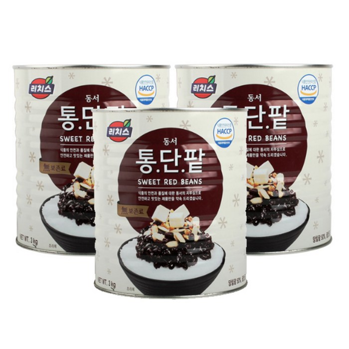 동서 리치스 통단팥 3kg 3개세트, 3개 대표 이미지 - 동서 리치스 추천