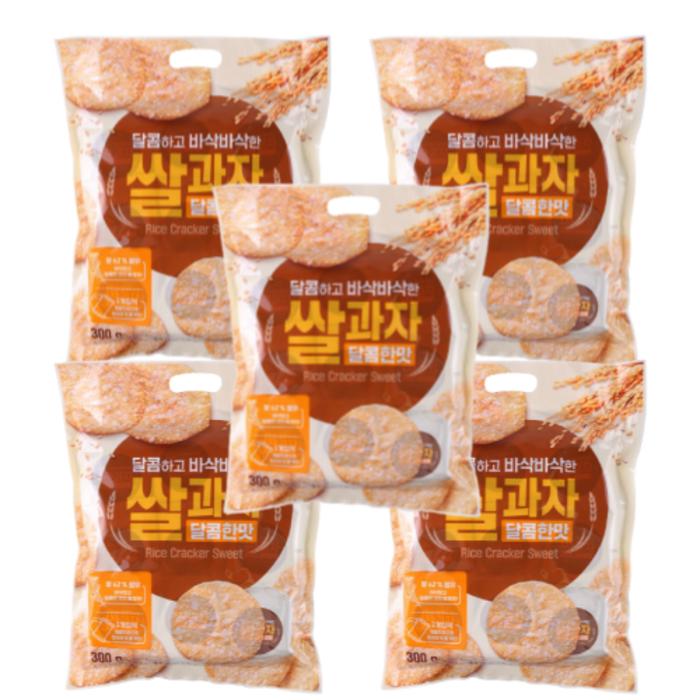 홈플러스 시그니처 쌀과자 달콤한맛 300g 5개 대표 이미지 - 홈플러스 과자 추천