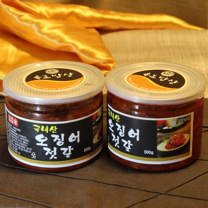 [속초밥상] 감사기획 멈출 수 없는 맛 국내산 오징어젓갈1kg, 2통, 500g 대표 이미지 - 오징어 젓갈 추천