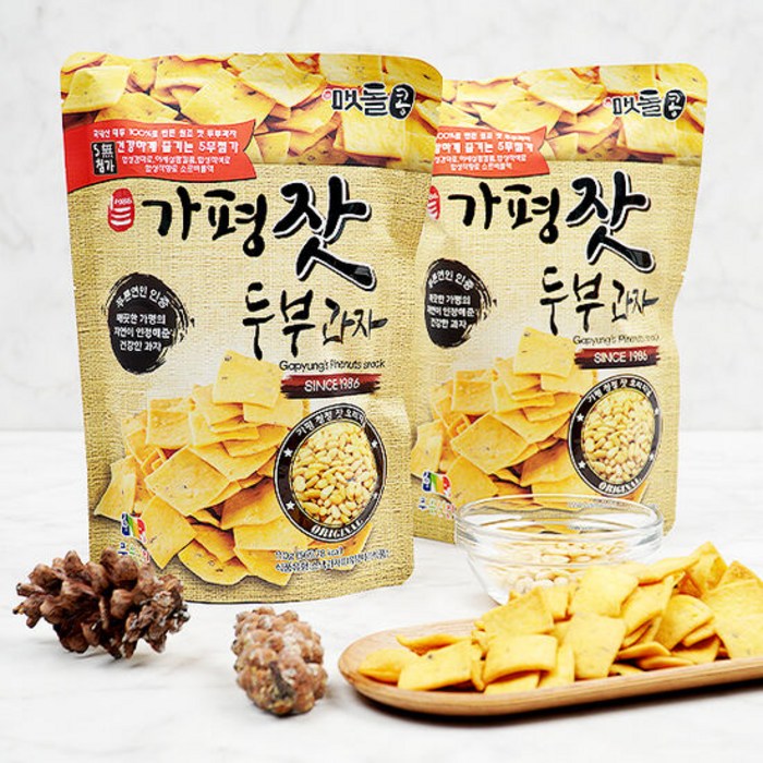 가평 잣 두부과자 110g x 5팩, 단품 대표 이미지 - 잣 추천