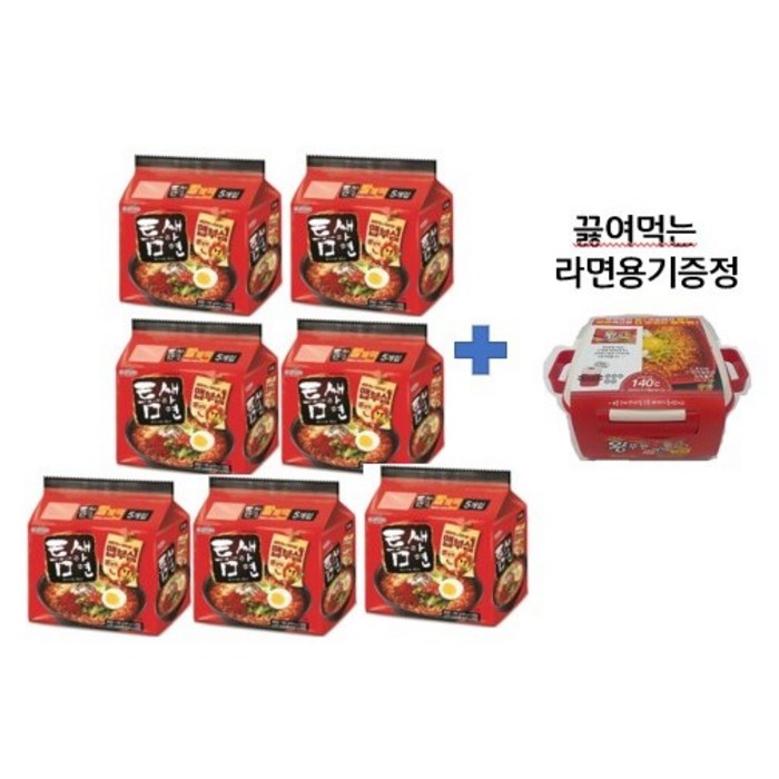 (에이브쇼핑) 팔도 틈새라면 120g x 35개 + ( 전자렌지용 )끓여먹는 라면용기 증정, 1 대표 이미지 - 농심 라면 추천