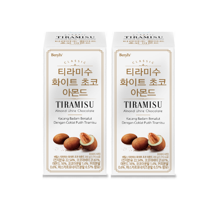 버릴스 티라미수 화이트 초코 아몬드, 2개, 200g 대표 이미지 - 초코땅콩 추천