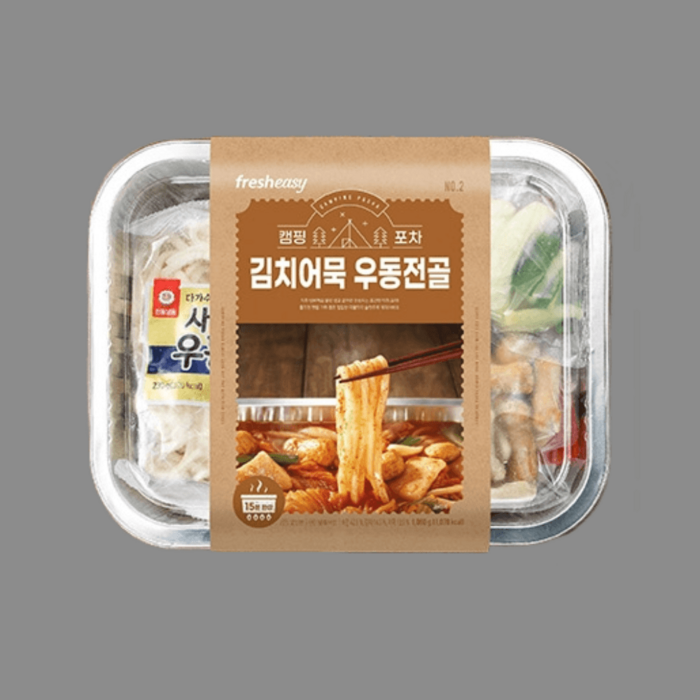 프레시지 캠핑포차 김치 어묵 우동전골 밀키트, 1.08kg 1개, 1개 대표 이미지 - 찌개 밀키트 추천