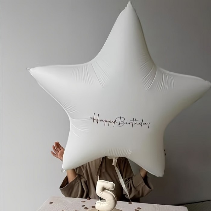 CEUQIESO 32인치81cm 생일 축하 스티커 부착 오각별 풍선