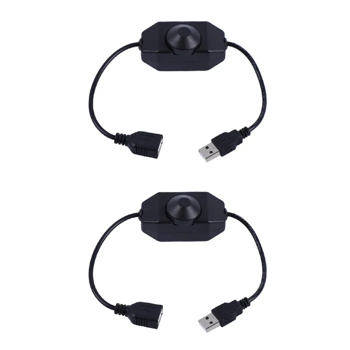 2개 USB LED 노브 디머 DC 5V 리본 밝기 조절 스위치 컨트롤러 커넥터 5050 3528 스트립 조명용 ﻿