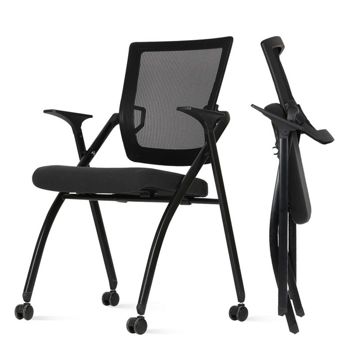 린백 LB110S 사무용 회의용 접이식 책상의자, 블랙 대표 이미지 - 린백 의자 추천