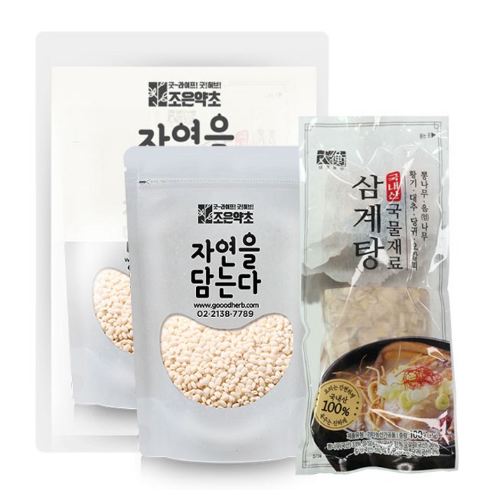 조은약초 복날엔 삼계탕재료 100g + 찹쌀 100g, 1세트 대표 이미지 - 삼계탕 찹쌀 추천