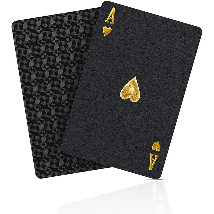 [국내직배송] 2021 New 블랙 다이아몬드 포커 카드 (PVC 플라스틱 방수) - 전용 케이스 포함 (금 도금 명도 개선)