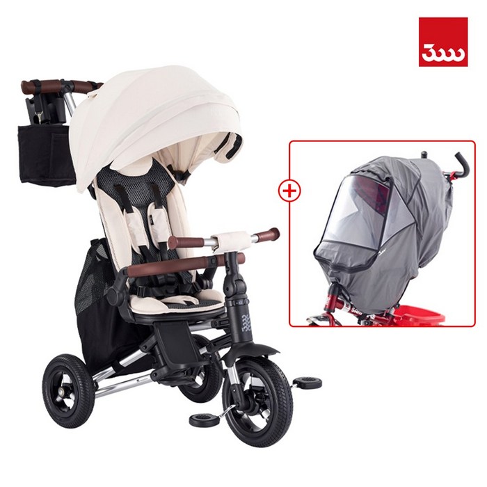 25년형 삼천리 펠리즈 접이식 세발자전거 사은품 바람막이 폴딩 프리미엄, 블랙