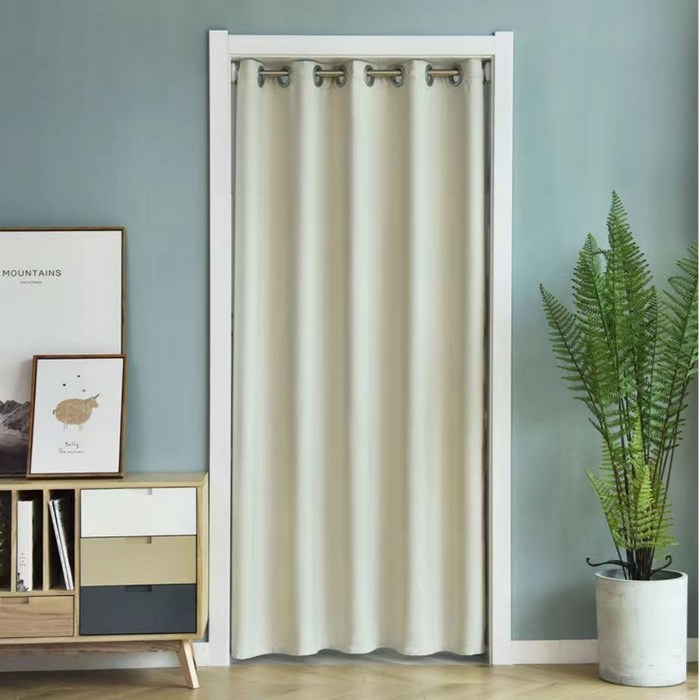 유스몰 사계절 방한 암막 현관 커튼  강력 압축봉