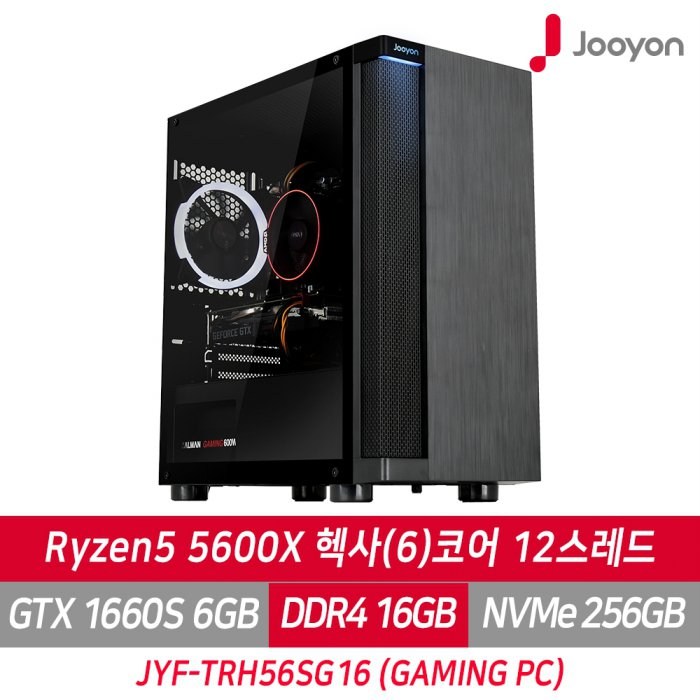 주연테크 게이밍PC JYF-TRH56SG16 라이젠5 5600X/GTX1660S/RAM 16G/SSD 256G/프리도스