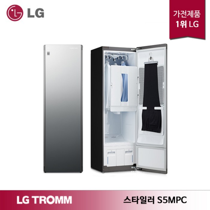 LG 트롬 스타일러 S5MPC 5벌 + 바지 1벌 블랙틴트미러 대표 이미지 - LG전자 트롬 스타일러 추천