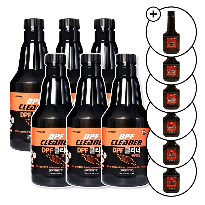 벨퍼포먼스 탑클래스 프로샷 DPF클리너  벨퍼포먼스 원샷 연료첨가제 세트, 6개, 1L