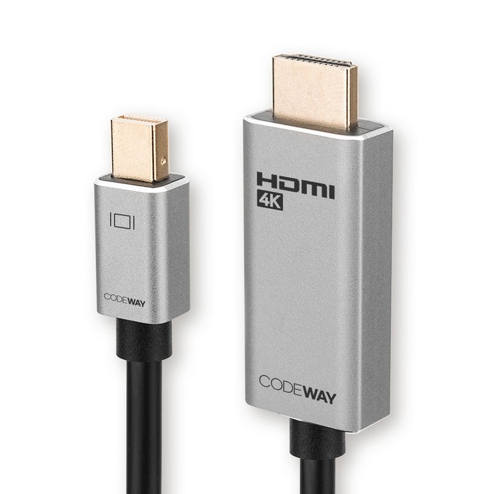 코드웨이 미니DP to HDMI 케이블 UHD 4K60Hz, 1개, 3m 대표 이미지 - DP to HDMI 케이블 추천