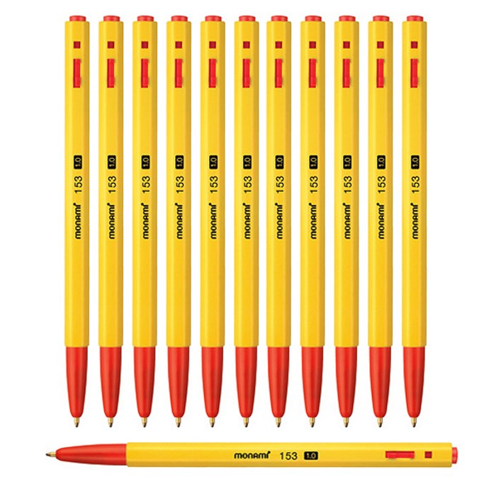 브랜드 없음 [pen4u]모나미 153 유성볼펜 12자루1box 1.0mm, 빨강, 12box 대표 이미지 - 모나미 추천
