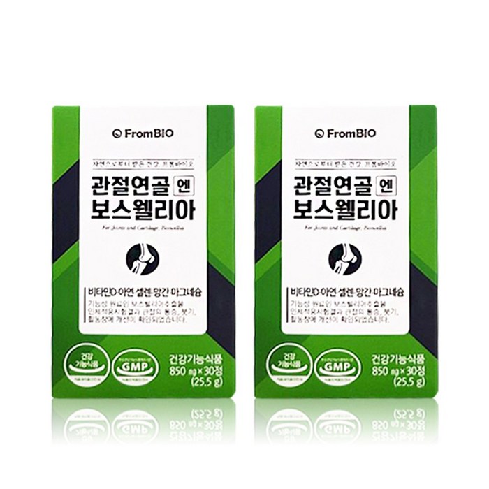 [프롬바이오] 이병헌 관절연골 엔 보스웰리아 한달분, 850mg, 60정 대표 이미지 - 프롬바이오 보스웰리아 추천