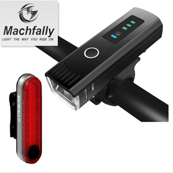 MACHFALLY 자전거 USB충전 스마트센서 전조등+ 타원형 후미등(세트) 대표 이미지 - 자전거 백라이트 추천
