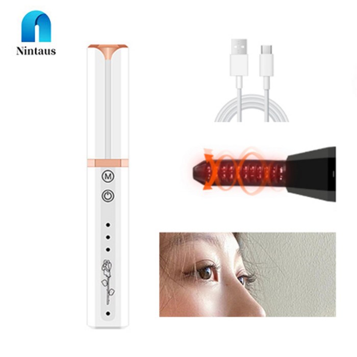 닝타우스 가열 정형 리얼 롤업 전동 뷰러 USB 충전형, 흰색 대표 이미지 - 속눈썹 고데기 추천