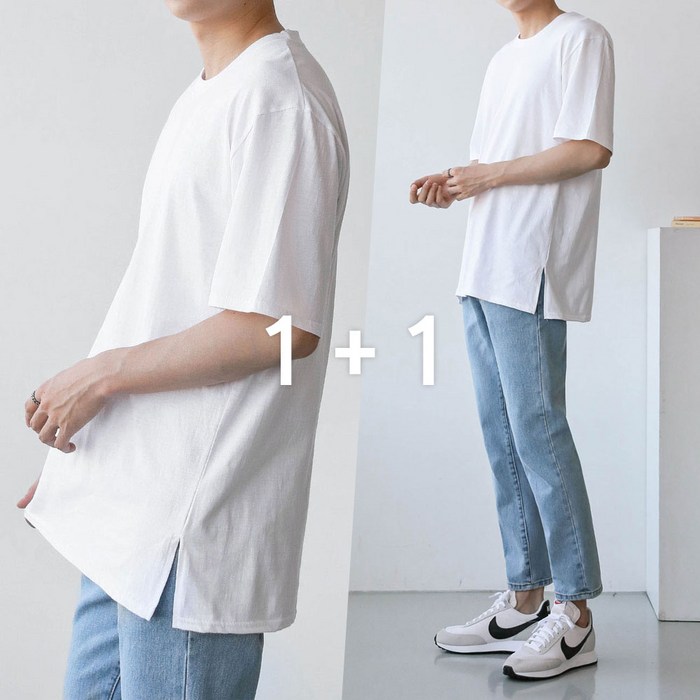 어반플리커 2장묶음구매 레이어드 반팔티 대표 이미지 - 30수 반팔 추천