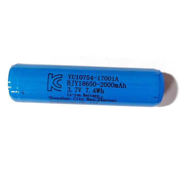 충전 18650 배터리 리튬 이온 2000mAh 비보호회로형 3.7V 단전지 7.4Wh 대표 이미지 - 전자담배 건전지 추천