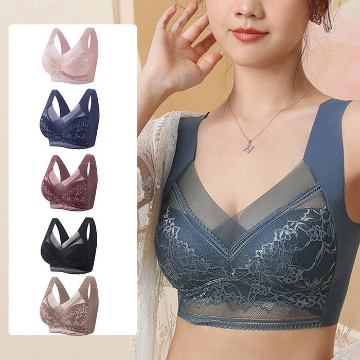 Giiklili 여 브라 무착용감 레이스 아이스 호흡 브라 대표 이미지 - 부유방 브라 추천