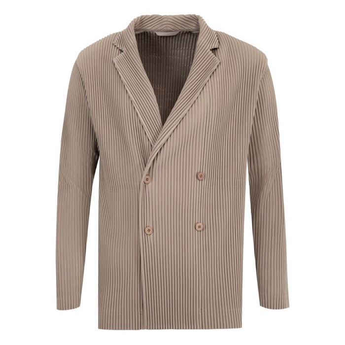 이세이미야케 플리츠 더블 브레스티드 버튼 블레이저