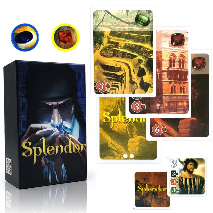 Splendor card Games 홈 파티 용 전체 영어 버전 성인 금융 가족 카드 놀이 선물|카드게임|, 1개, Splendor Spanish, 단일