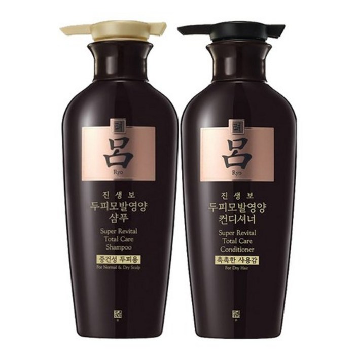 [무료배송]려 진생보 두피모발영양 중건성두피용(샴푸+컨디셔너)400ml, 샴푸1+컨디셔너1 대표 이미지 - 중건성 샴푸 추천