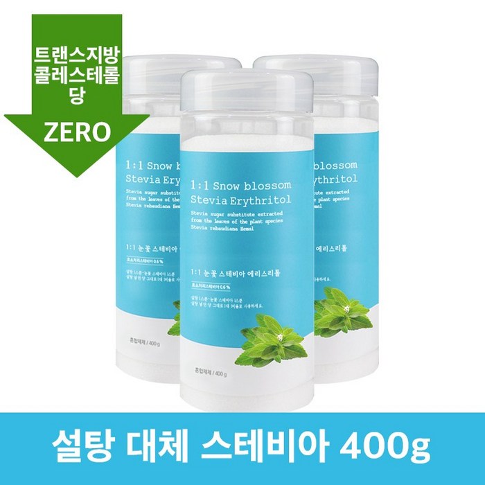 자연지애 에리스리톨 눈꽃 스테비아 설탕, 400g, 3개 대표 이미지 - 스테비아 추천