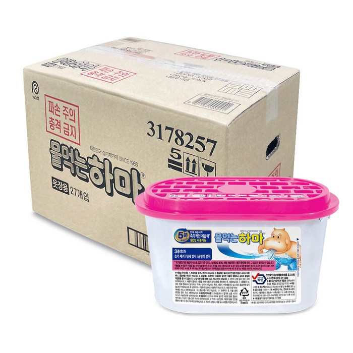 물먹는하마 옷장용, 27개입, 300g, 525ml 대표 이미지 - 옷장 제습제 추천