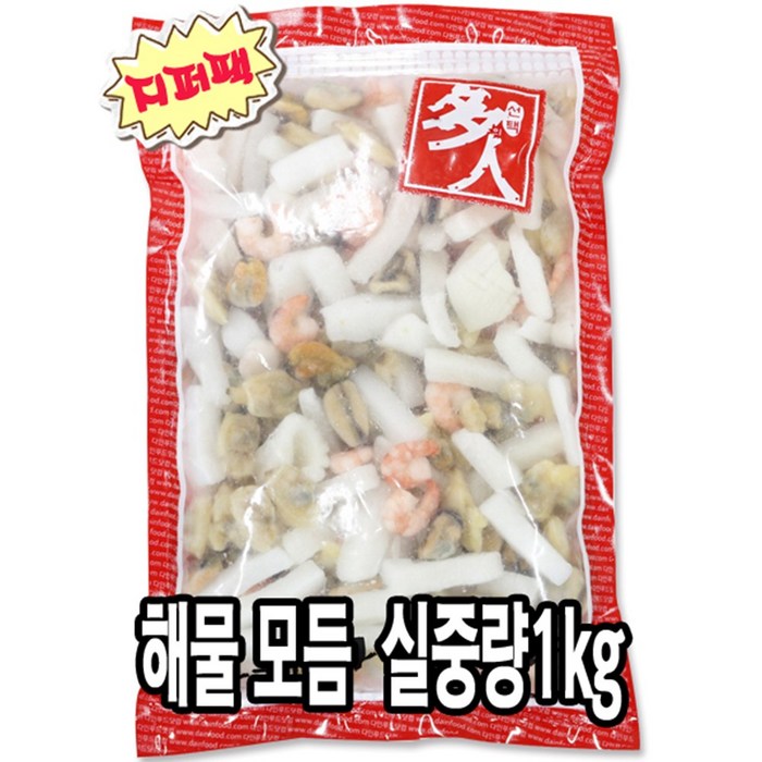 다인 해물모듬 실중량1kg 라면 파전 탕 손질 해물믹스 제사용 제수용 [2000-9]다인 1kg 해물모듬 대표 이미지 - 해물파전 추천