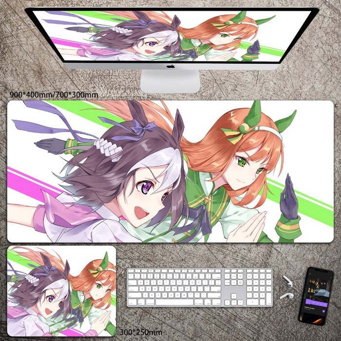 우마무스메 대형 마우스 장패드 긴 빅사이즈 키보드 책상 데스크 패드, 700x300mm + 3mm개, AC 대표 이미지 - 우마무스메 장패드 추천
