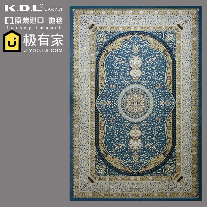 터키 수입 페르시아 카펫 유럽과 미국 포스트 모던 거실 카펫 침실 블루 가정용 카펫, 80CM × 150CM 무게 7.2kg, 8812BS 하늘색
