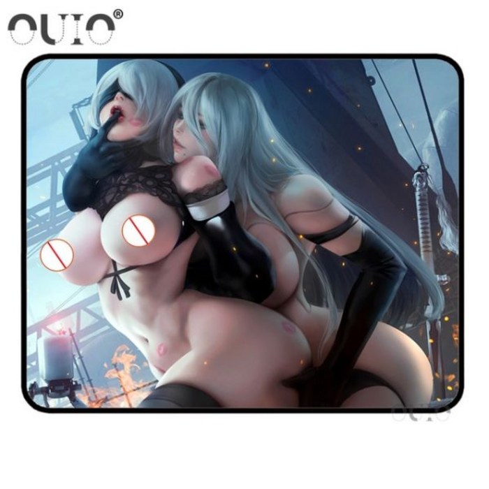 무수정 Nier Automata 마우스 패드 섹시한 토끼 소녀 큰 엉덩이 큰 가슴 누드 소녀 책상 패드 미끄럼 방지 카펫 테이블 매트 마우스 패드, style 13_25X20cm No Lock edge 대표 이미지 - 섹시 마우스패드 추천