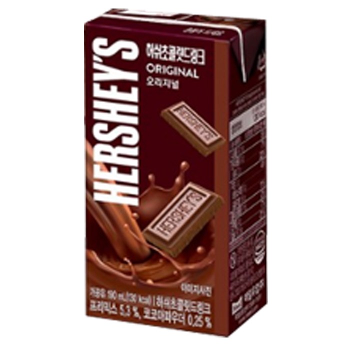 허쉬 초콜릿드링크 오리지널, 190ml, 36개 대표 이미지 - 허쉬 초콜릿 추천