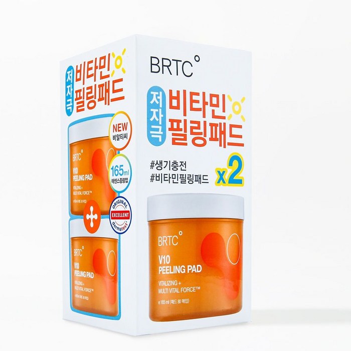 비알티씨 V10 비타민 필링패드 80매입 2p, 165ml, 2개 대표 이미지 - 필링 패드 추천