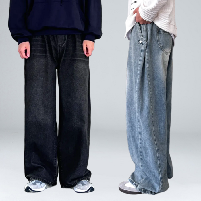 이브 남성용 사이드 버튼 스냅 밴딩 데님 팬츠 청바지 65371