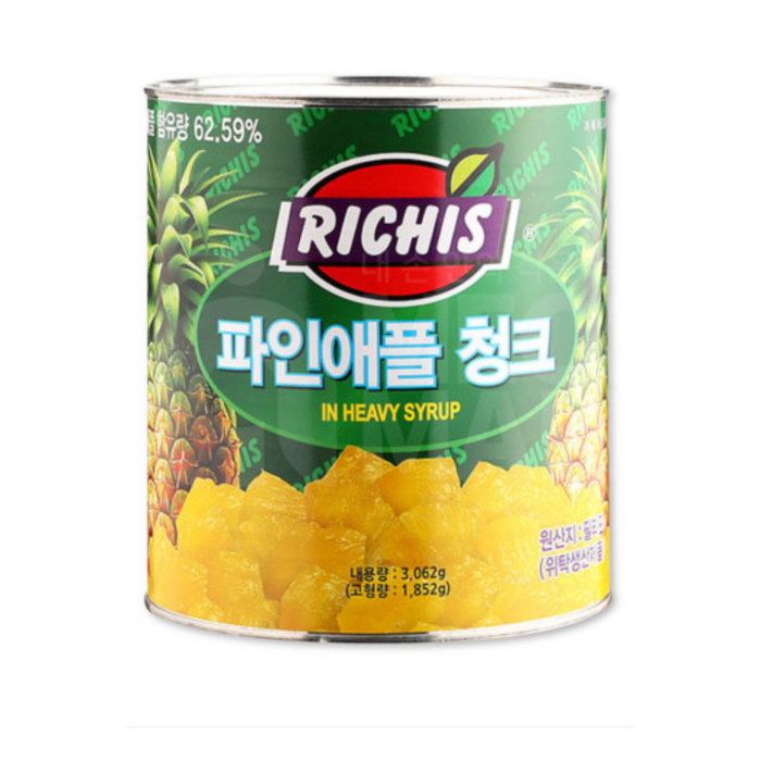 (메카몰) 동서 리치스 파인애플 청크 3kg x 6개 대표 이미지 - 동서 리치스 추천