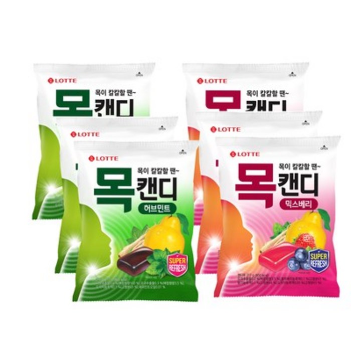 목캔디 허브민트 217g x 3p + 믹스베리 217g x 3p, 1세트 대표 이미지 - 입가심 사탕 추천