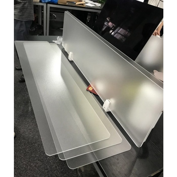 코로나 식당 사무실 투명 아크릴 비말 차단막 칸막이 책상 가림판 가림막, 120x30cm 반투명 클립형